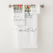 かわいいサンタクロース、そり、プレゼント バスタオルセット (インサイチュ)