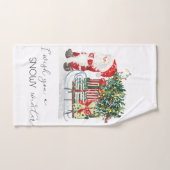 かわいいサンタクロース、そり、プレゼント バスタオルセット (ハンドタオル)