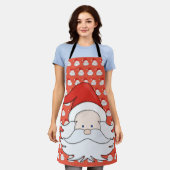 かわいいサンタクロース エプロン (着用した状態)