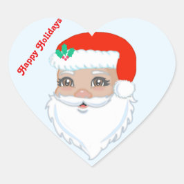 かわいいサンタクロース クリスマスステッカー ハートシール