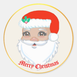 かわいいサンタクロース クリスマスステッカー ラウンドシール