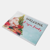 かわいいサンタクロース、クリスマスパイン ドアマット (アングル)