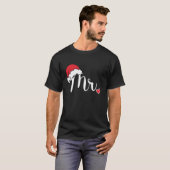 かわいいサンタクロース クリスマス パジャマ カップル Tシャツ (正面フル)
