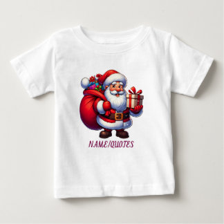 かわいいサンタクロース クリスマス ベビーTシャツ