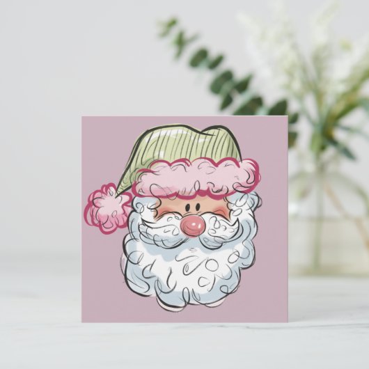 かわいいサンタクロース クリスマス ホリデー ピンク (スタンド正面)