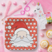 かわいいサンタクロース ペーパープレート (パーティー)