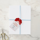 かわいいサンタクロース – メリークリスマスパーソナライズされた- ギフトタグ (より糸付き)