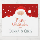 かわいいサンタクロース – メリークリスマスパーソナライズされた- スパークリングワインラベル (シングルラベル)