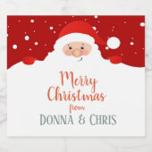 かわいいサンタクロース – メリークリスマスパーソナライズされた- ビールラベル (シングルラベル)