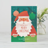 かわいいサンタクロース | メリークリスマス家族の挨拶 シーズンカード (スタンド正面)