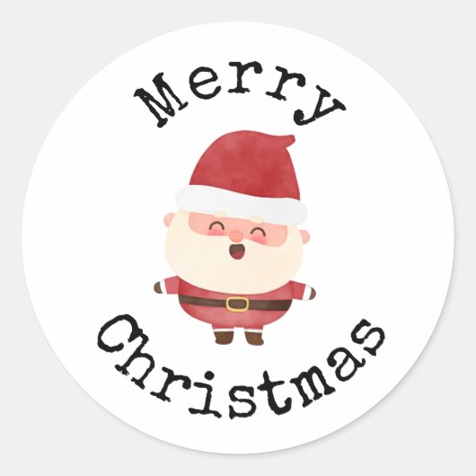 かわいいサンタクロース メリークリスマス ステッカー (正面)