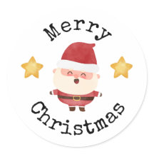 かわいいサンタクロース メリークリスマス ステッカー