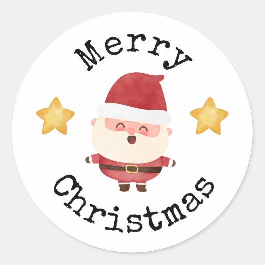 かわいいサンタクロース メリークリスマス ステッカー (正面)