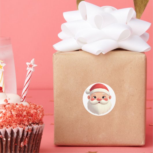 かわいいサンタクロース、メリークリスマス ラウンドシール (パーティー)