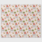 かわいいサンタクロース ラッピングペーパー (フラット)