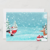 かわいいサンタクロース、鹿のクリスマス会社 招待状 (裏面)