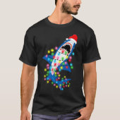 かわいいサンタシャーククリスマスライトメンズTシャツ Tシャツ (正面)