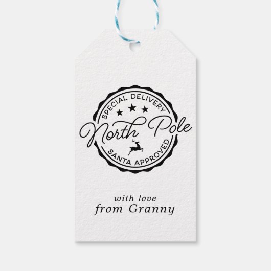 かわいいサンタシール北極 ギフトタグ (裏面)