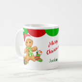 かわいいサンタジンジャーブレッドマンキッズマグカップ コーヒーマグカップ (正面左)