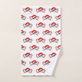 かわいいサンタスカルとキャンディーキャン バスタオルセット (ハンドタオル)