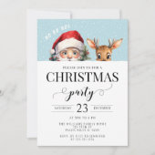 かわいいサンタスノーディアクリスマスパーティの招待状 招待状 (正面)