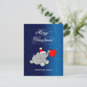 かわいいサンタゾウ シーズンポストカード (スタンド正面)