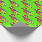 かわいいサンタタートルパターンクリスマス紙 ラッピングペーパー (角)