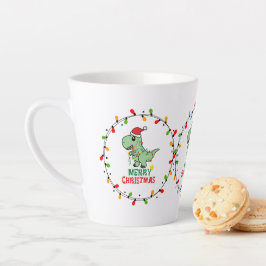 かわいいサンタダイノメリークリスマス カフェラテマグ