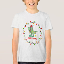かわいいサンタダイノメリークリスマス トライブレンドTシャツ
