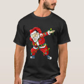 かわいいサンタダビングが火をつけるクリスマス男性Tシャツ Tシャツ (正面)