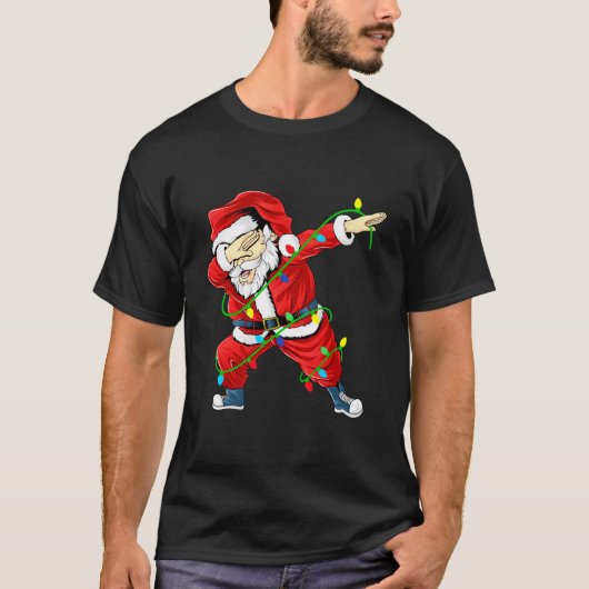 かわいいサンタダビングが火をつけるクリスマス男性Tシャツ Tシャツ (正面)