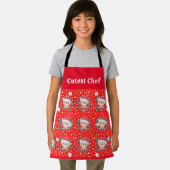 かわいいサンタテディベアスター赤と白クリスマス エプロン (インサイチュ)