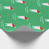 かわいいサンタトゥースの漫画クリスマス名前をカスタムする ラッピングペーパー (角)