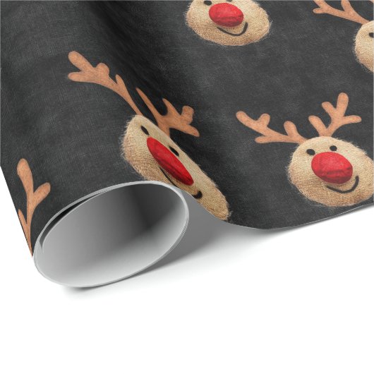 かわいいサンタトナカイのクリスマス ラッピングペーパー (ロールコーナー)