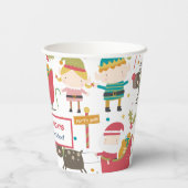 かわいいサンタトナカイ小妖精や小人キッズクリスマス 紙コップ (裏面)