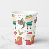 かわいいサンタトナカイ小妖精や小人キッズクリスマス 紙コップ (右)