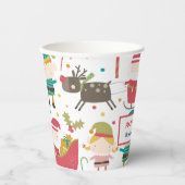 かわいいサンタトナカイ小妖精や小人キッズクリスマス 紙コップ (正面)