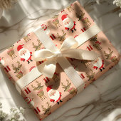 かわいいサンタトナカイ雪だるまクリスマス ラッピングペーパー