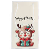 かわいいサンタトナカイ スモールペーパーバッグ (正面)