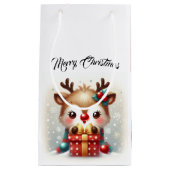 かわいいサンタトナカイ スモールペーパーバッグ (正面)