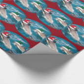 かわいいサンタドルフィンズクリスマスラッピング紙 ラッピングペーパー (角)