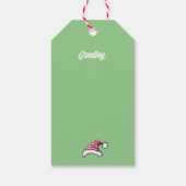かわいいサンタハットを着たクリスマスカメ ギフトタグ (裏面)
