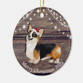 かわいいサンタハットコルギクリスマス セラミックオーナメント (左)