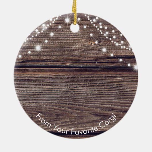 かわいいサンタハットコルギクリスマス セラミックオーナメント (裏面)