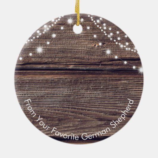 かわいいサンタハットドイツの羊飼いのクリスマス セラミックオーナメント (裏面)