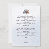 かわいいサンタハットペンギン雪の結晶キッズクリスマス シーズンカード (裏面)