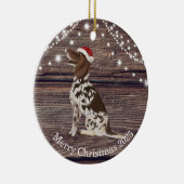 かわいいサンタハットポインタークリスマス セラミックオーナメント (右)