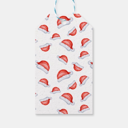 かわいいサンタハットミニマ赤と白リスト ギフトタグ (裏面)