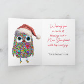 かわいいサンタハフクロムクリスマスホリデーグリーティングカード シーズンカード (内部)