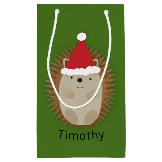 かわいいサンタハリネズミ スモールペーパーバッグ (裏面)